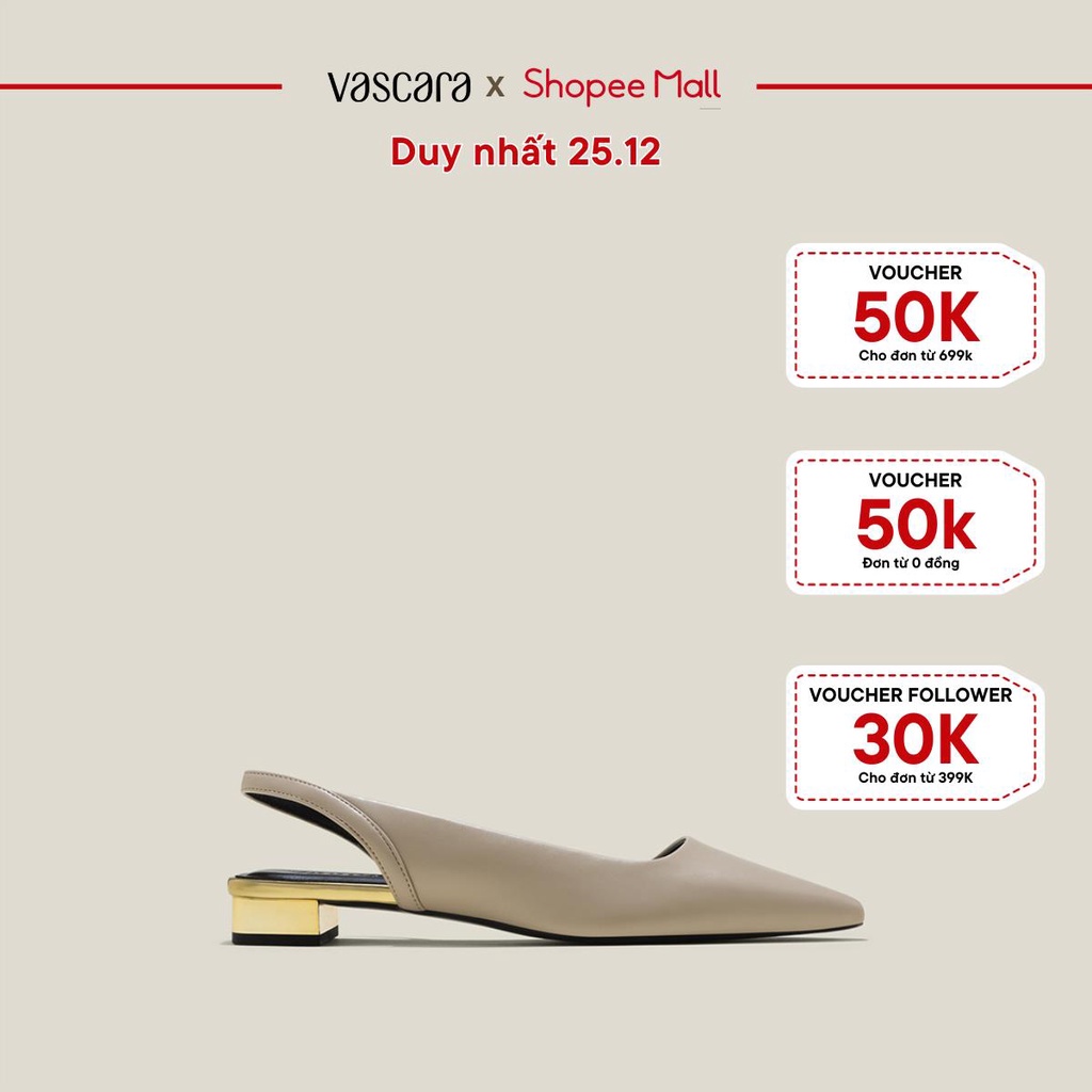 Vascara Giày Slingback Mũi Nhọn Phối Metallic - BMN 0598