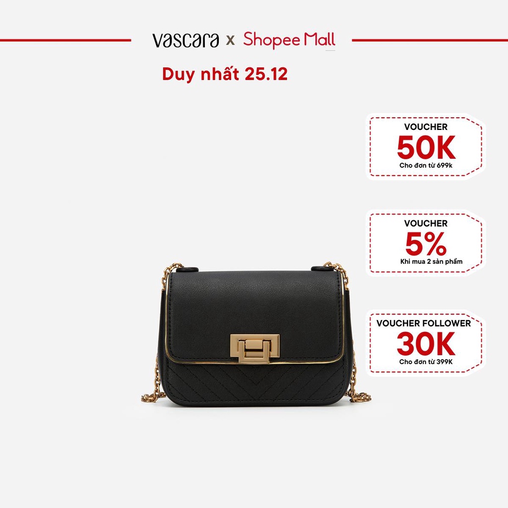 Vascara Túi Đeo Chéo Nắp Gập Nhấn Viền Metallic - SHO 0222