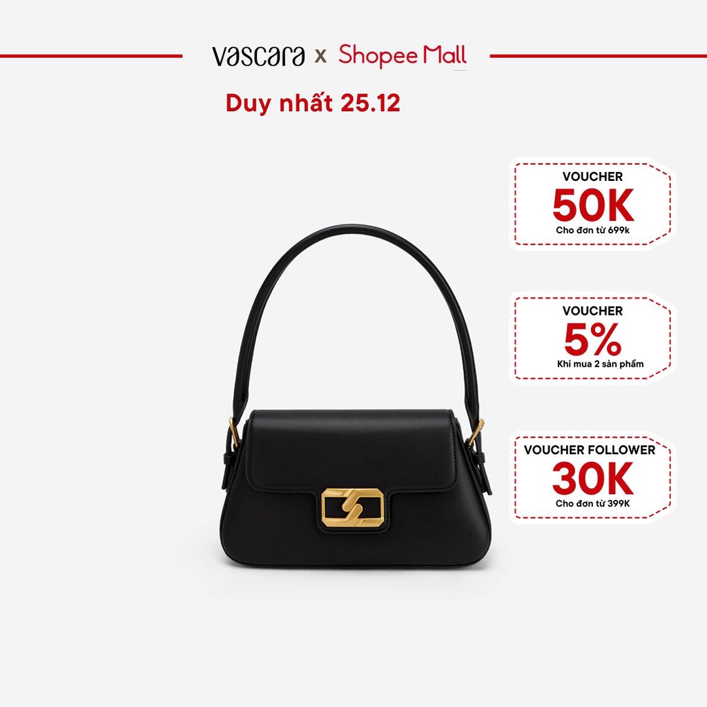 [25.12 - Voucher 50k] Vascara Túi Hobo Khóa Hình Học Quai Phối Belt - SAT 0311