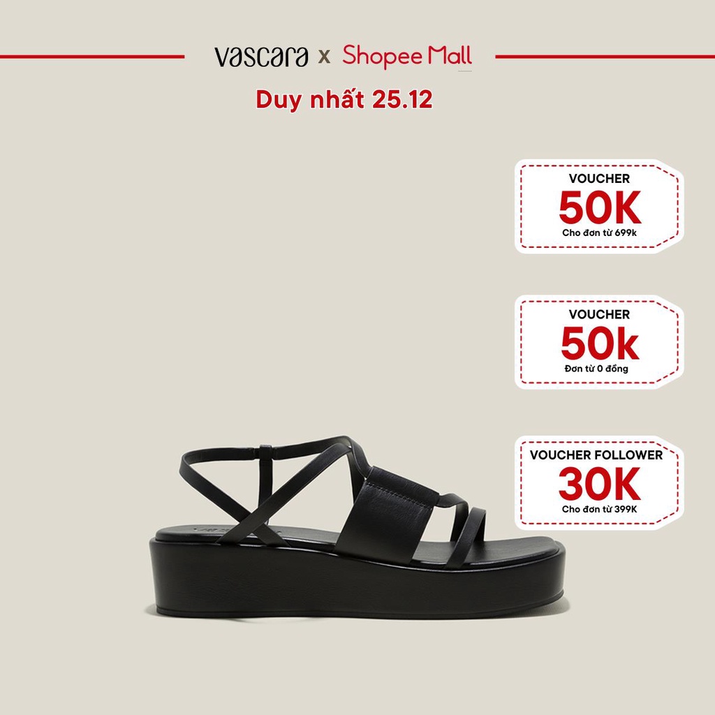 [25.12 - Voucher 50k] Vascara Giày Sandal Đế Flatform Quai Mảnh - SDX 0440