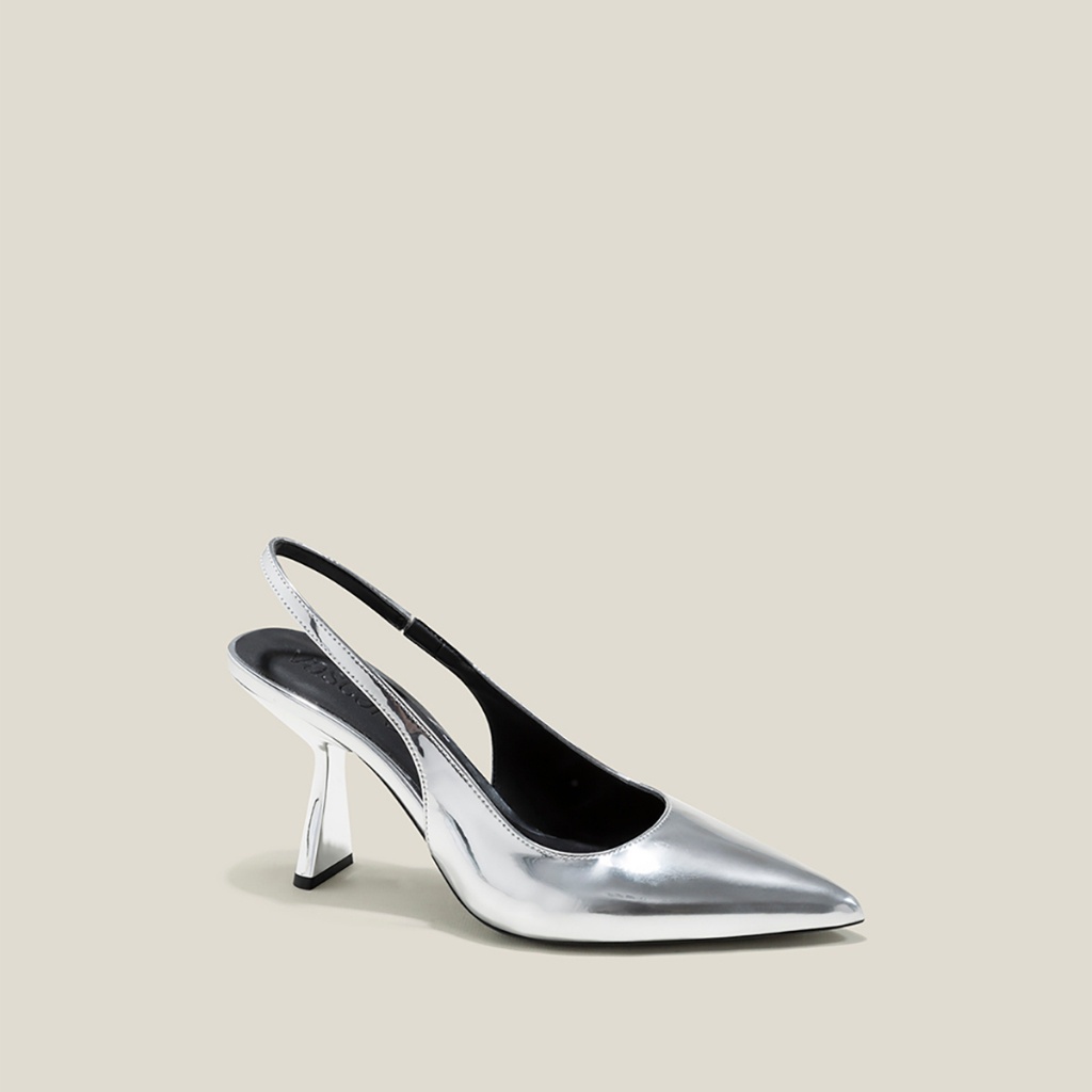 Vascara Giày Bít Mũi Nhọn Slingback Spool Heel Metallic - BMN 0629