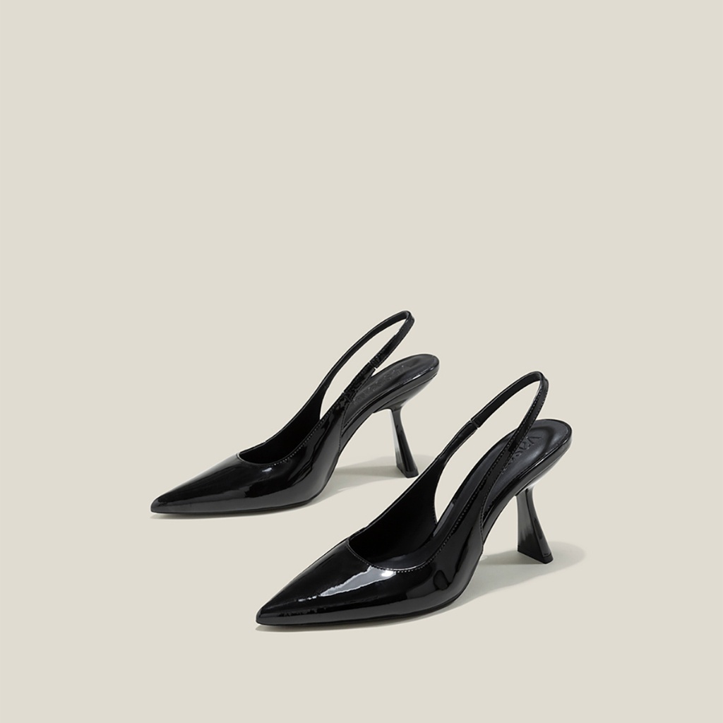 Vascara Giày Bít Mũi Nhọn Slingback Spool Heel Metallic - BMN 0629