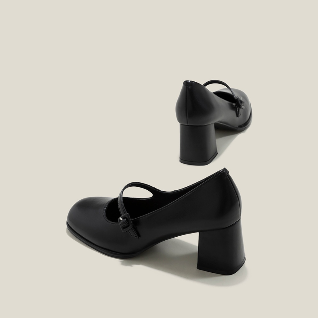 Vascara Giày Mary Janes Bít Mũi Tròn Gót Trụ - BMN 0628