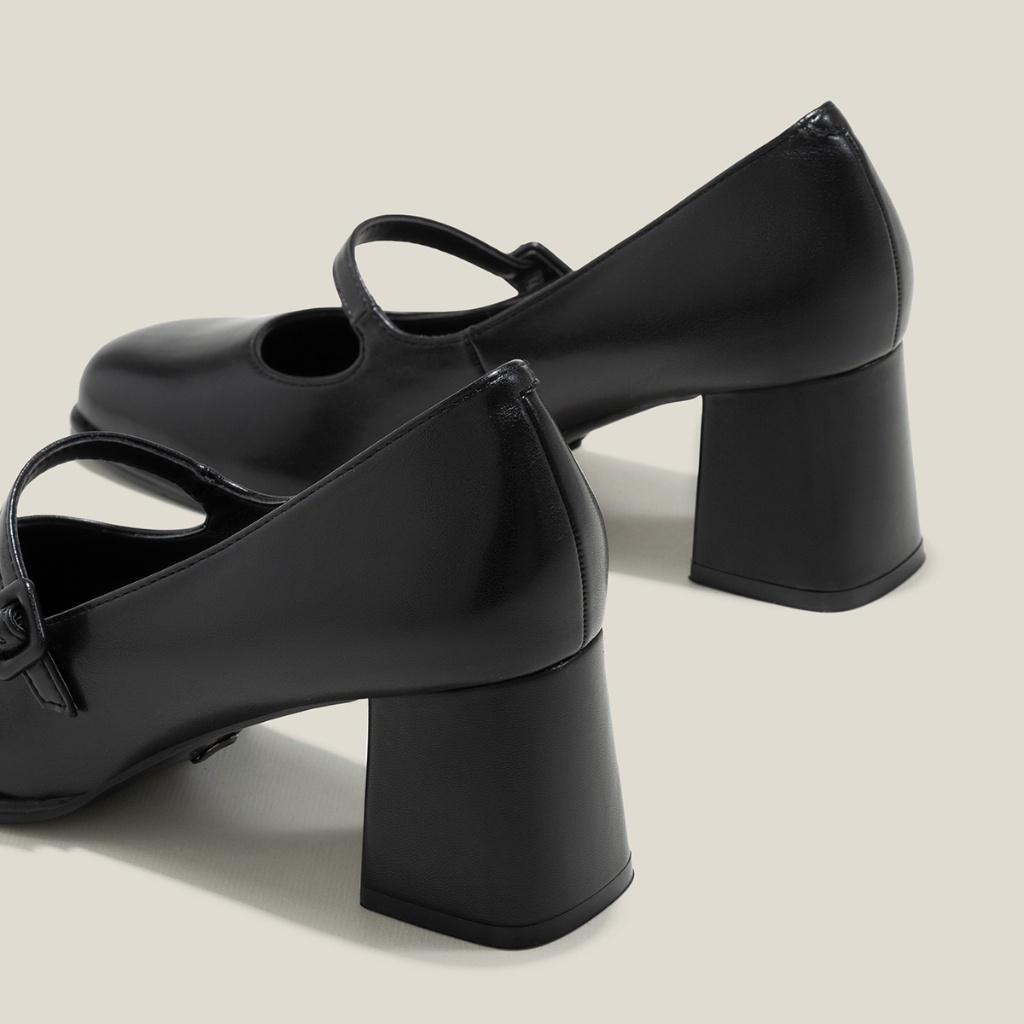 Vascara Giày Mary Janes Bít Mũi Tròn Gót Trụ - BMN 0628