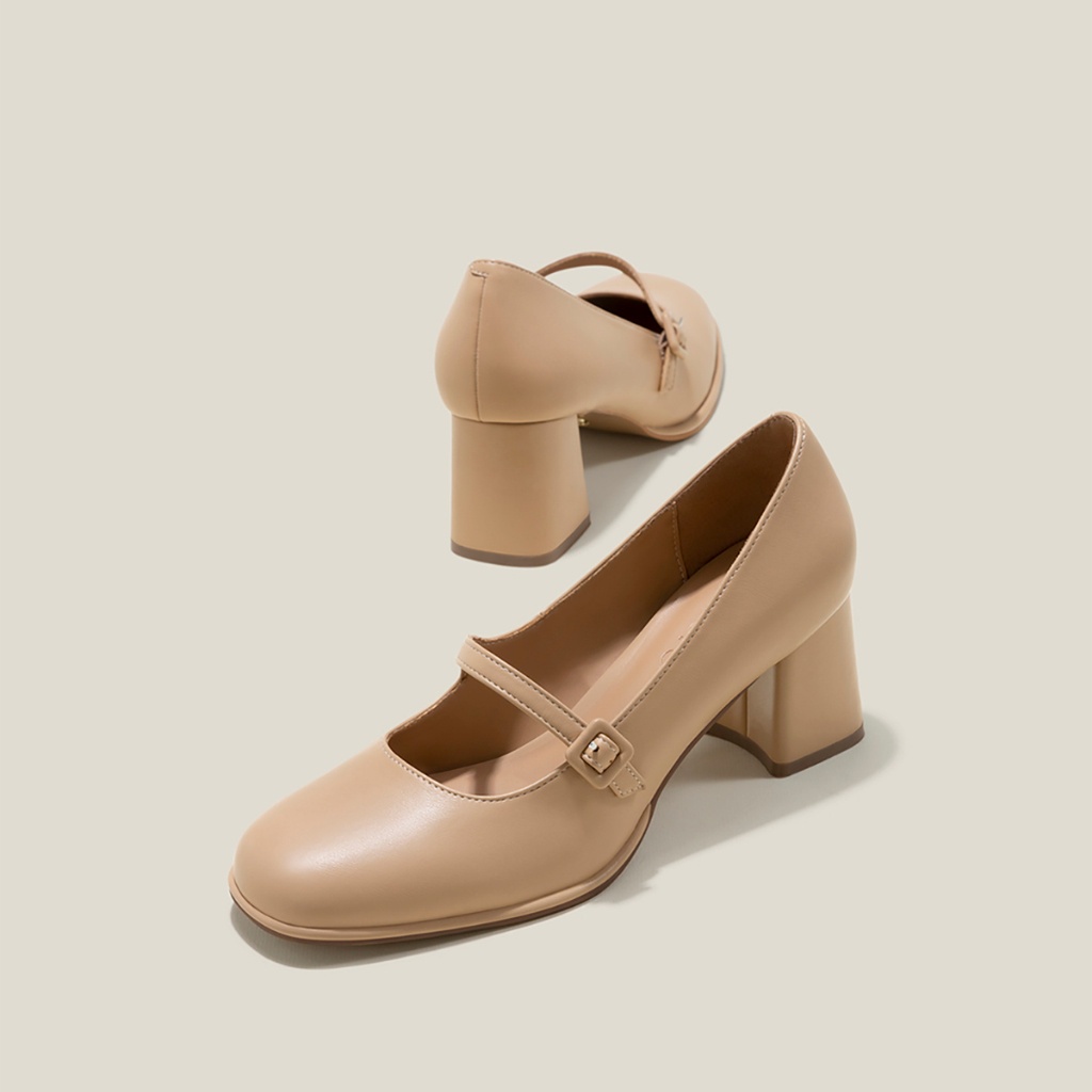 Vascara Giày Mary Janes Bít Mũi Tròn Gót Trụ - BMN 0628
