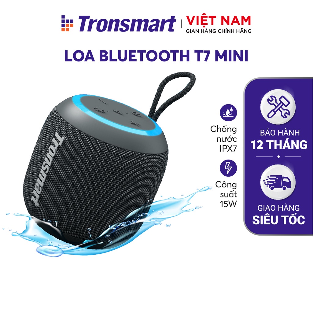  Loa Bluetooth Tronsmart T7 Mini | Công suất 15W | Âm thanh siêu trầm | Chống nước IPX7 | Bảo Hành 12 Tháng