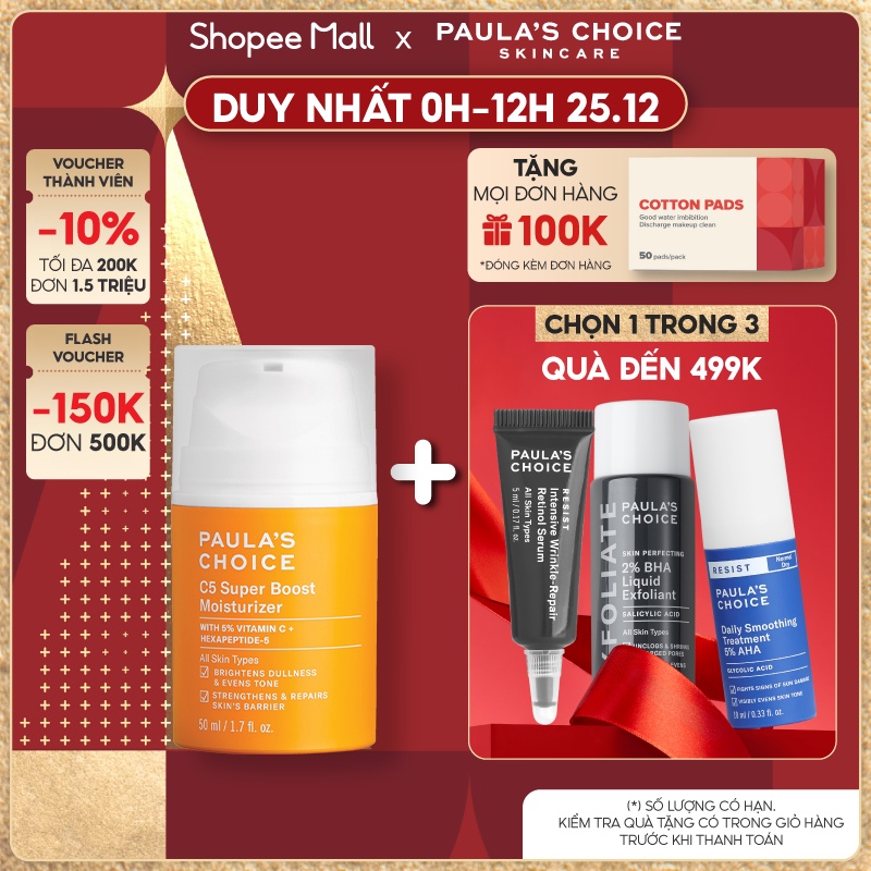 Kem dưỡng ẩm Vitamin C làm sáng da và tăng sinh collagen Paula's Choice C5 Super Boost Moisturizer 50ml 2900