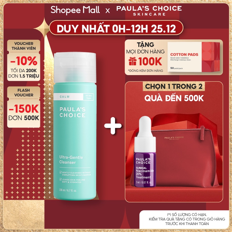 Sữa rửa mặt dịu nhẹ cho da nhạy cảm Paula's Choice Calm Ultra-Gentle Cleanser 198ml 9190