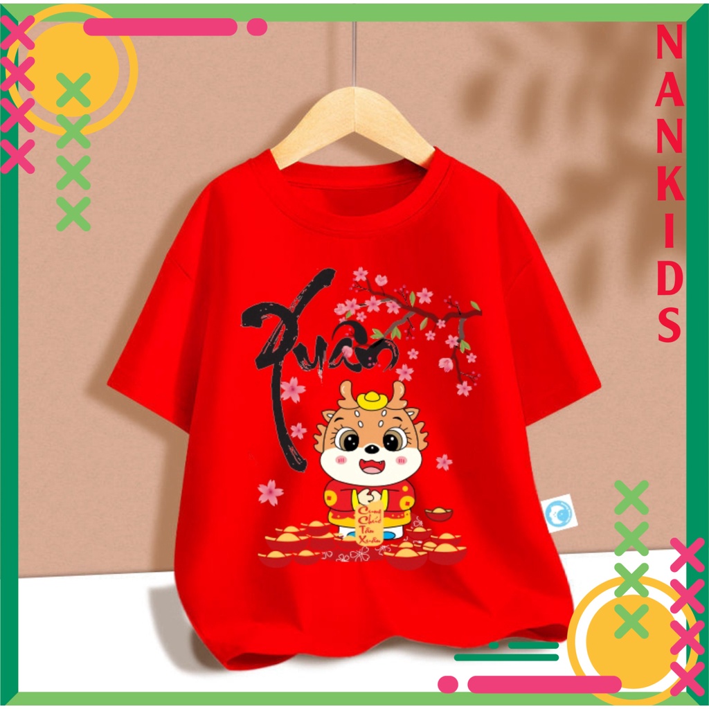 Áo thun cho Bé trai-mẫu TẾT1 từ 7kg đến 25kg chất vải mềm hút hơi mồ hôi-SHOP NAMKIDS-TẾT1