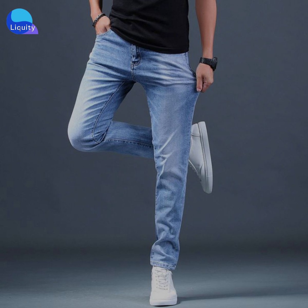 Quần Jean Nam Co Giãn LIQUITY Quần Bò Nam Ống Côn Slim Fit 3 Màu Chuẩn Form