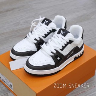 Giày lv traner #54 white black da thật lai au nam nữ cao cấp fullbox