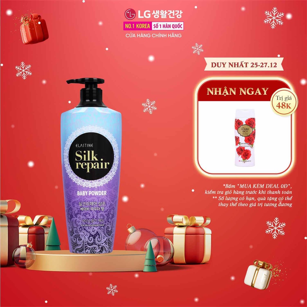 Dầu gội chăm sóc và nuôi dưỡng tóc Elastine Silk Repair - Hương Phấn Em Bé