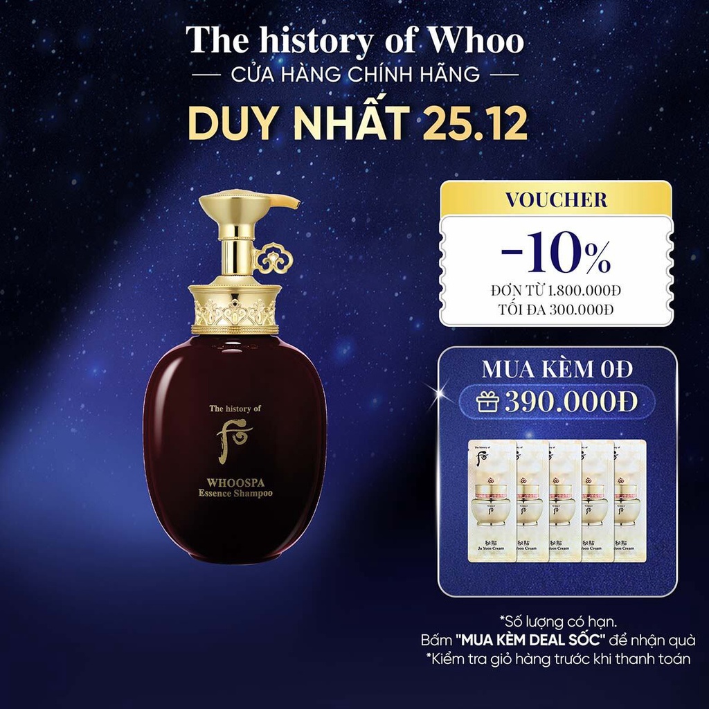 Dầu gội thảo dược Đông y ngăn rụng tóc The history of Whoo WhooSpa Essence Shampoo 350ml