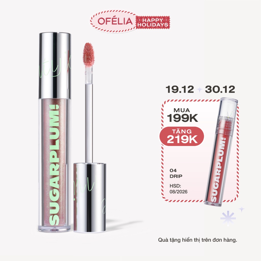 Son Nhũ Bóng OFÉLIA SUGARPLUM MintyIce Sparkling Gloss (3.7g)