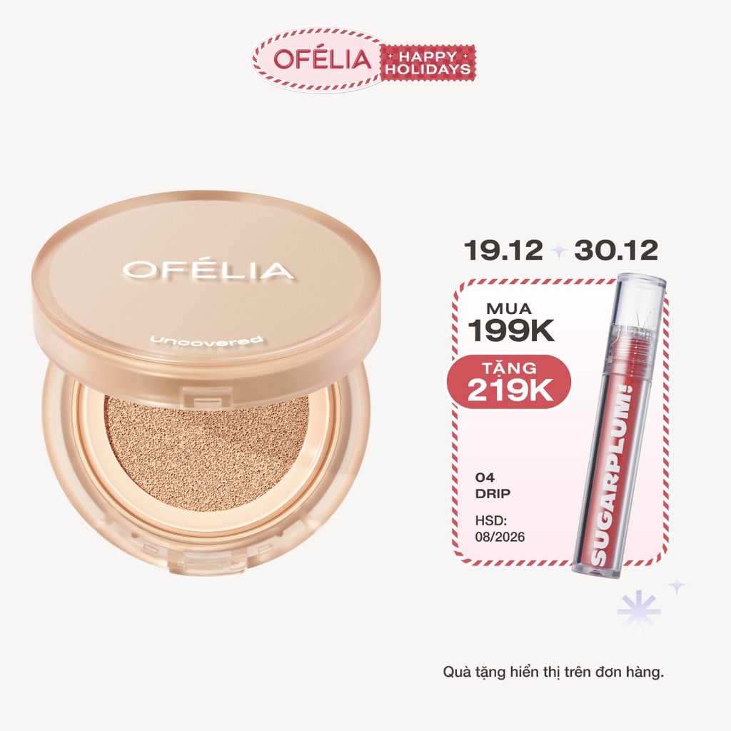 Phấn Nước Mịn Lì Lâu Trôi OFÉLIA Uncovered Longwear Cushion SPF50+/PA++++ 12g