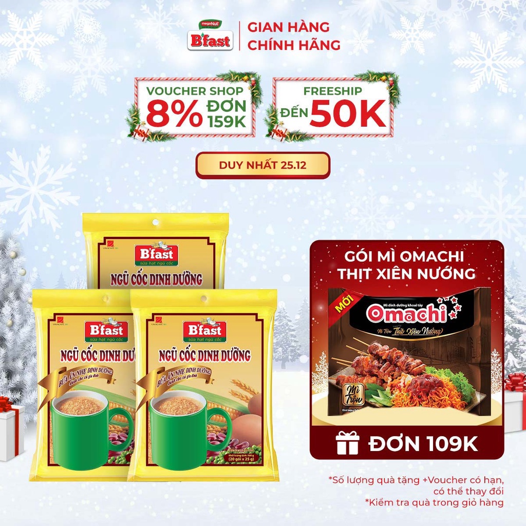 Combo 3 Túi Sữa Hạt Ngũ Cốc B'Fast - Túi 20 Gói x 25g