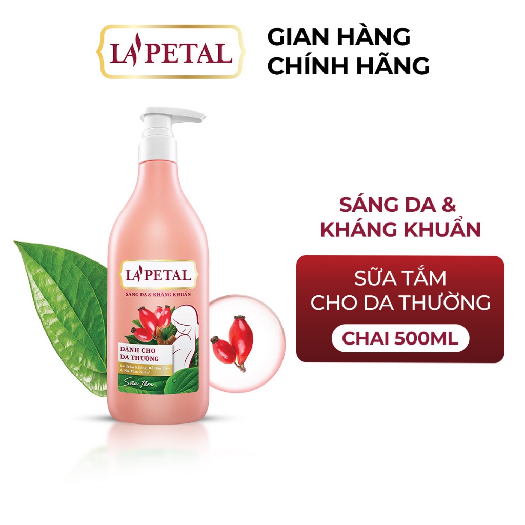 La’Petal Sữa Tắm Sáng Da & Kháng Khuẩn Dành Cho Da Thường Chai 500ml