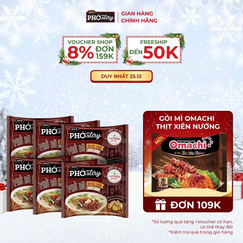 Phở Bò Phở Story  72gr - Combo 6 Gói x 72g