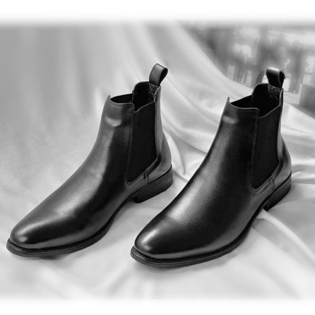 Giày boots nam Chelsea Boots Classic đế khâu. giày da nam cao cổ ôm chân ( đặt lùi 1 size)