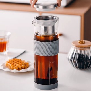 Bình cà phê uống lạnh 800ML, cốc cà phê uống lạnh thủy tinh chịu nhiệt