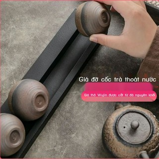✿ Vàng Đen Đá Trà Bộ Giá Trà Giá Để Cốc Thoát Cốc Hộ Gia Đình Trà Đạo Phụ Kiện Giá Có Giá Để Đồ thoát Lưu Trữ Hai Mục Đí