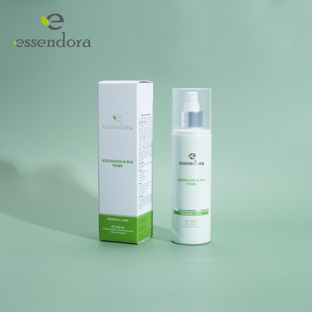 Nước Cân Bằng ESSENDORA Azeloglicin & BHA Toner 200ml Giúp Làm Khuẩn, Làm Sạch, Dưỡng Ẩm Cho Da Dầu Nhờn, Mụn Đầu Đen