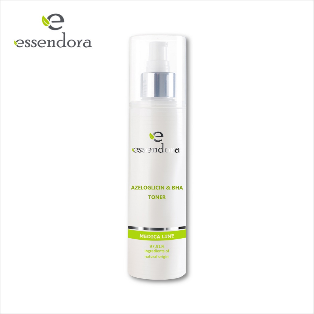 Nước Cân Bằng ESSENDORA Azeloglicin & BHA Toner 200ml Giúp Làm Khuẩn, Làm Sạch, Dưỡng Ẩm Cho Da Dầu Nhờn, Mụn Đầu Đen