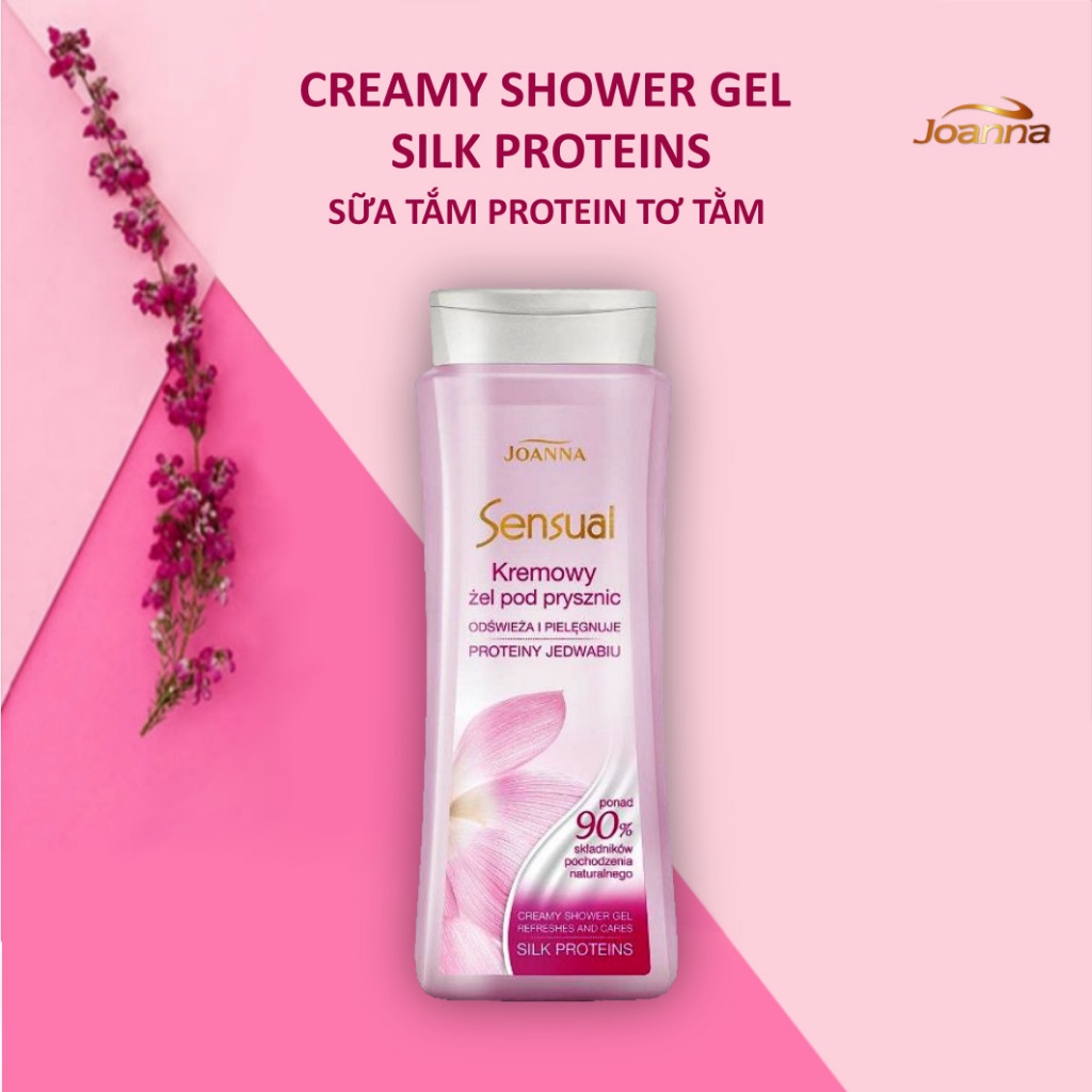 Sữa tắm Protein tơ tằm JOANNA SENSUAL 500 ml chăm sóc, làm sạch và làm mịn da