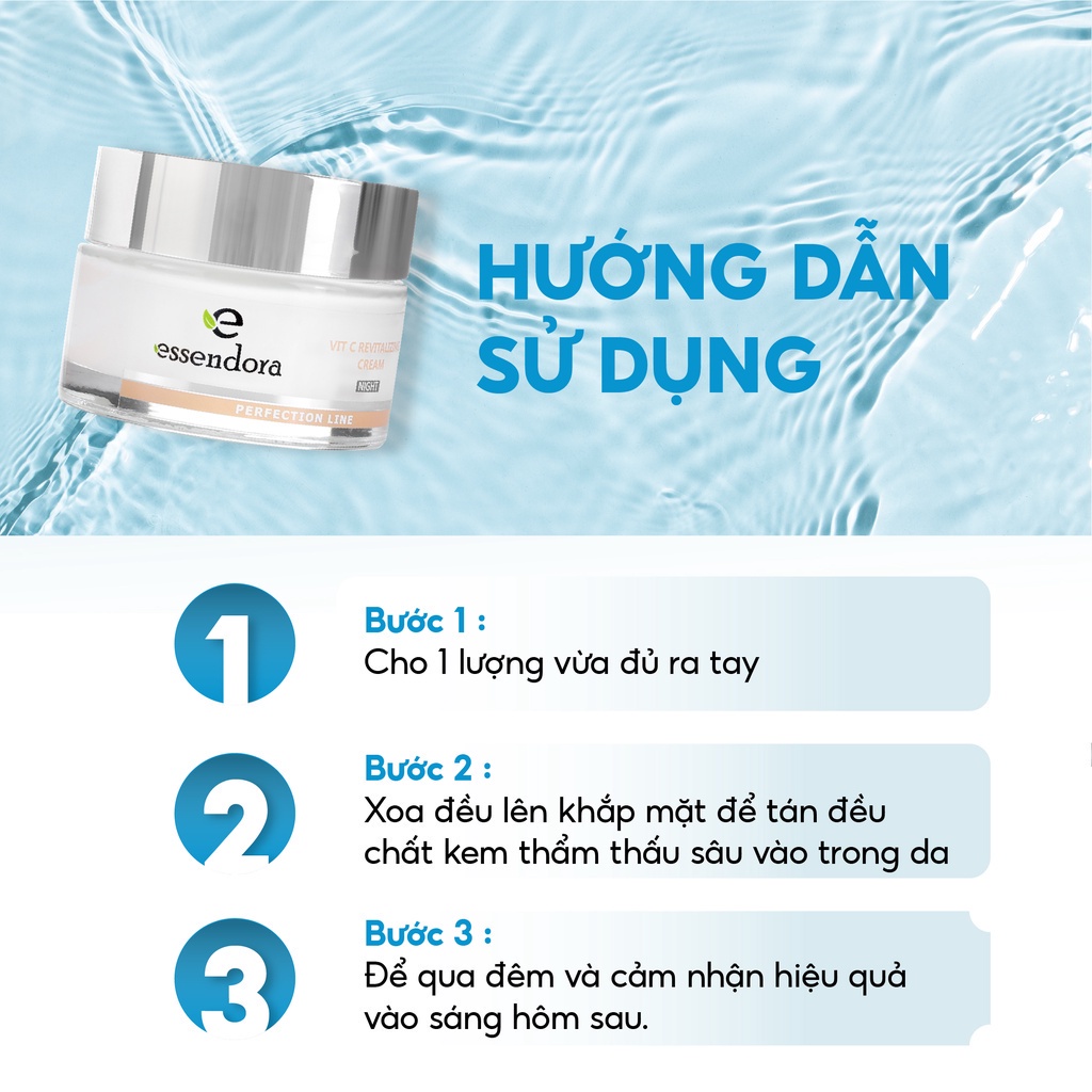 Kem Dưỡng Ban Đêm ESSENDORA VIT C Revitalizing Cream 50ml Giúp Ngăn Ngừa Lão Hóa, Đồi Mồi, Sạm Màu Và Nếp Nhăn