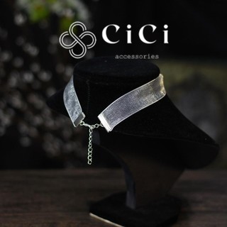 Vòng cổ nữ choker CiCi Accessories đính nhũ, đính đá trắng dạng chuỗi phụ kiện trang sức lấp lánh thanh lịch - VC190