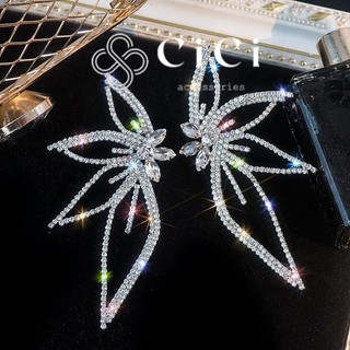 Khuyên tai nữ đi tiệc chuôi bạc 925 CiCi Accessories bông tai đính đá zircon lấp lánh phụ kiện trang sức độc đáo BT185