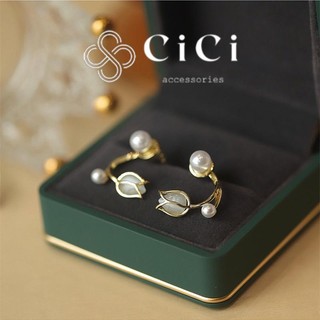 Bông tai nữ chuôi bạc 925 CiCi Accessories hoa tuylip phụ kiện trang sức nữ thanh lịch, tinh tế - BT130