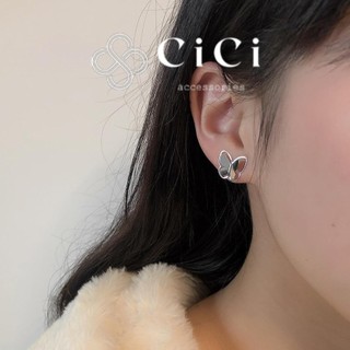 Bông tai nữ chuôi bạc s925 CiCi Accessories hồ điệp phụ kiện trang sức nữ thanh lịch - BT126