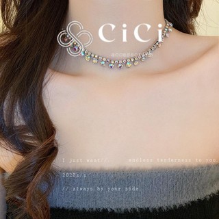 Vòng cổ nữ choker CiCi Accessories đính đá lấp lánh dạng chuỗi phụ kiện trang sức nữ thanh lịch - VC09