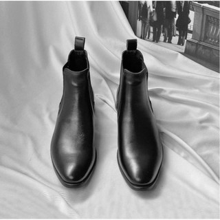 Giày boots nam Chelsea Boots Classic đế khâu. giày da nam cao cổ ôm chân