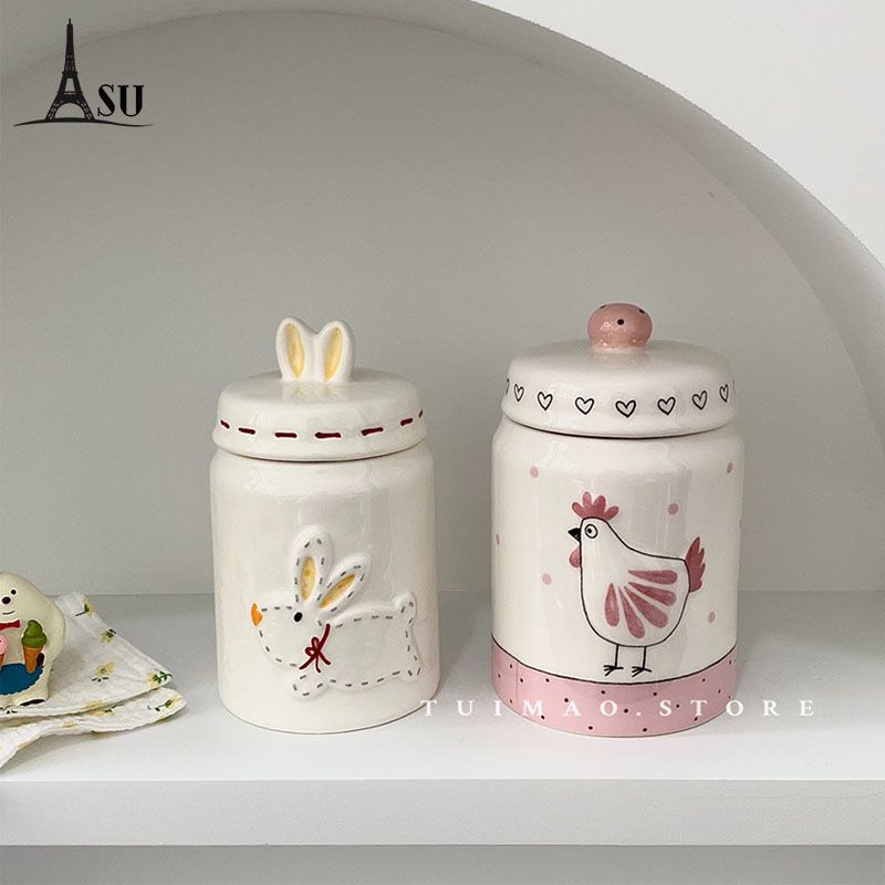 Hũ Gốm Đựng Trà / Cà Phê Hình Thỏ Dễ Thương
