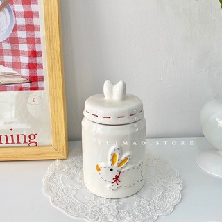 Hũ Gốm Đựng Trà / Cà Phê Hình Thỏ Dễ Thương