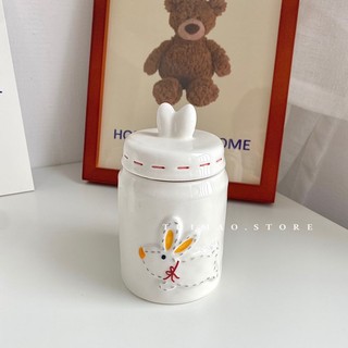 Hũ Gốm Đựng Trà / Cà Phê Hình Thỏ Dễ Thương