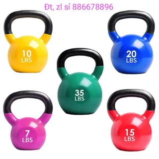 Tạ ấm 20kg hay còn gọi tạ chuông, tạ bình vôi, tạ quai sách bằng gang đặc bọc cao su cao cấp tạ 2kg đến 24kg