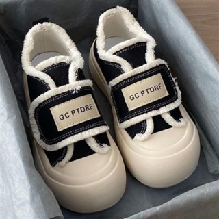 Giày Thể thao nữ PTDRF Đế Đúc cao su quai dán Gót trắng Tideway