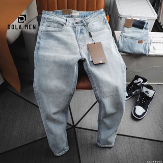 Quần jean nam burberry màu xanh trắng jbr005 form slimfit ôm vải co giãn hàng xuất xịn có big size cao cấp dolamen