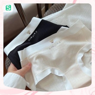 Quần Lót Cotton Sermala In Họa Tiết Gấu Dễ Thương, Quần Chip Nữ  Không Đường May Lưng Vừa Co Giãn Thoải Mái Cho Nữ