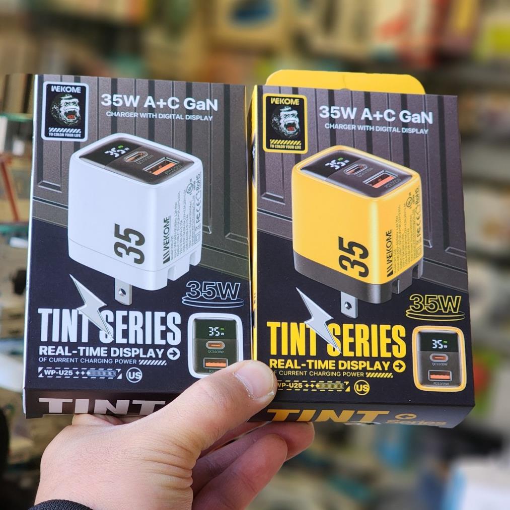 Củ Sạc Nhanh 35W WEKOME 35W WP-U25 (2 Cổng) GaN  -  Chính hãng Bảo hành 12 tháng