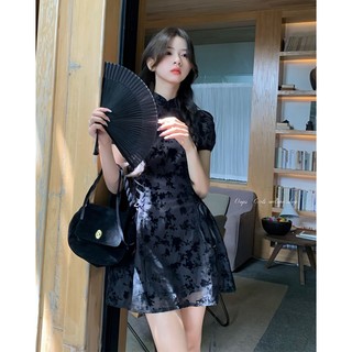 Đầm Sườn Xám Cách Tân Dáng Chữ a Tay Phồng Phong Cách Trung Hoa Cổ Điển Thời Trang Cho Nữ 12.26