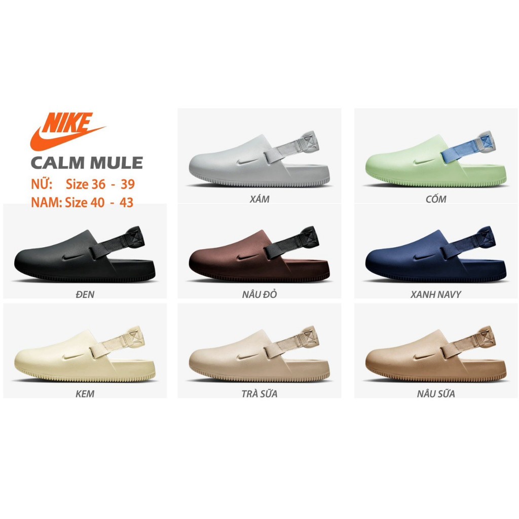Dép sục Nike_Calm Mule Slide, Sục nam nữ đủ size hottrend 2023 - hỗ trợ đổi size