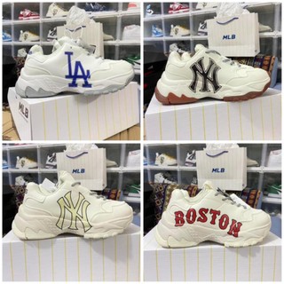 Giày thể thao MLB LA đế tách ny đế nâu boston ny vàng chữ đen nam nữ Giầy sneaker chữ xanh độn đế 5cm bản cao cấp