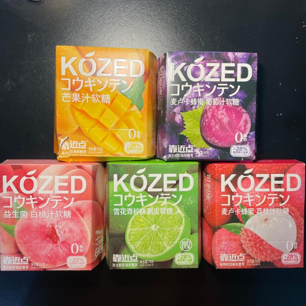 Kẹo dẻo trái cây bóc vỏ KOZED, kẹo dẻo trái cây tự nhiên 5 vị hot hit