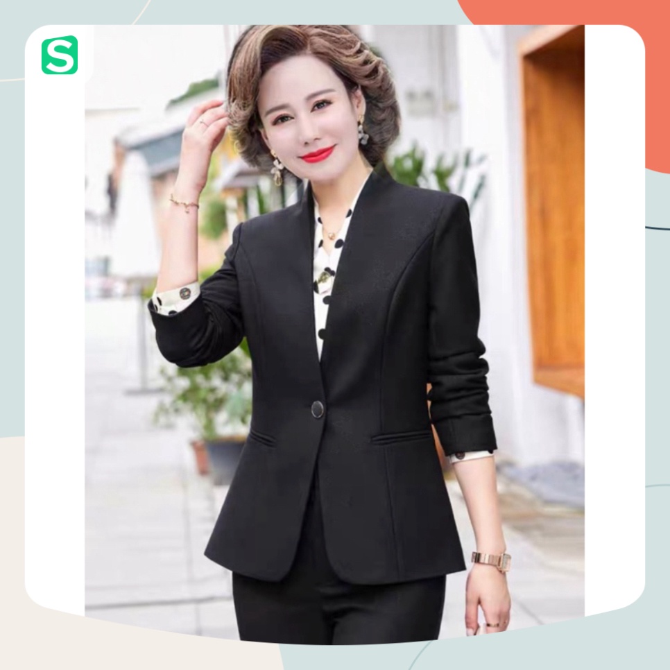 Bộ đồ vest trung niên, set vest tặng mẹ, tặng bà đi học, đi làm. hàng có sẵn mã 75kg
