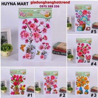 Tranh dán tường 3d hoa nổi trang trí phòng khách room decor cao cấp