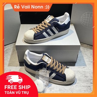 Giày Thể Thao Adidas Superstar Denim 'Navy White'. Giày Das Sò Denim Navy
